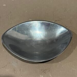 Vintage Nambe 563 Sculptural Alloy Bowl 7.5” Modernist Silver Tone USA